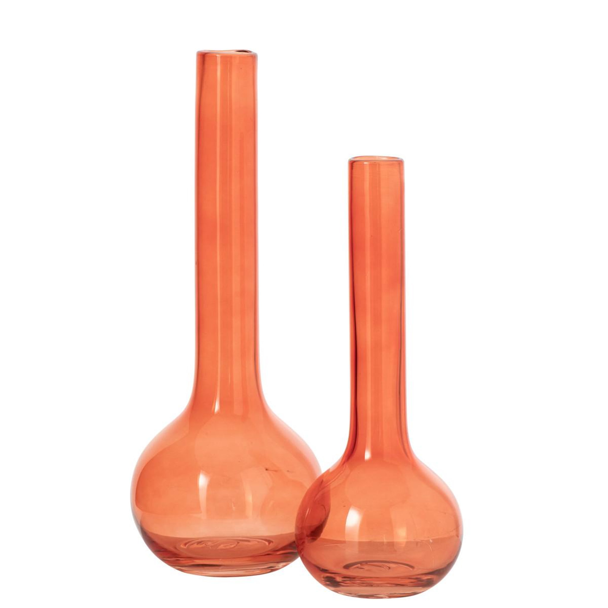 Voir la diapositive 2 : J-LINE Vase soliflore en verre  kyoto  46cm orange