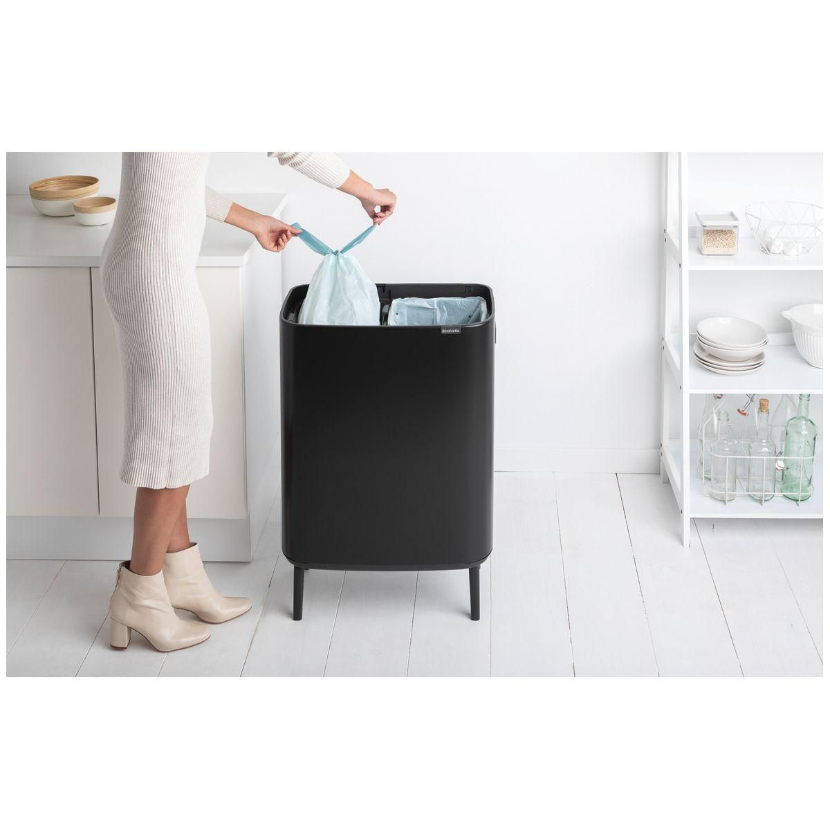 BRABANTIA Poubelle tri sélectif Bo Touch Bin Hi 2x30L Matt Black