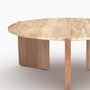 Voir la diapositive 3 : Rendez vous déco Table basse en travertin et bois D85 cm-Sierra