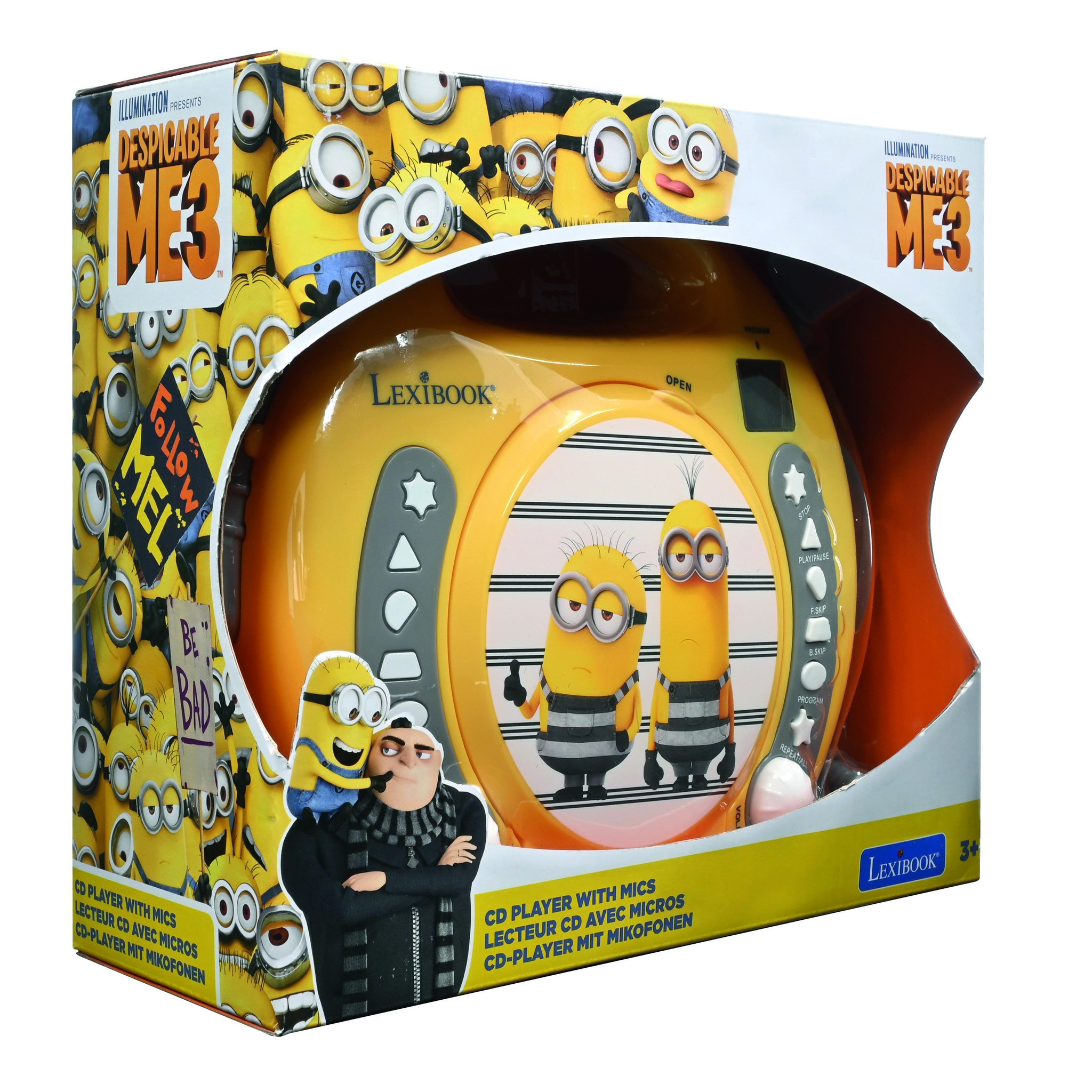 Voir la diapositive 3 : Lexibook Lecteur CD portable avec 2 microphones Les Minions