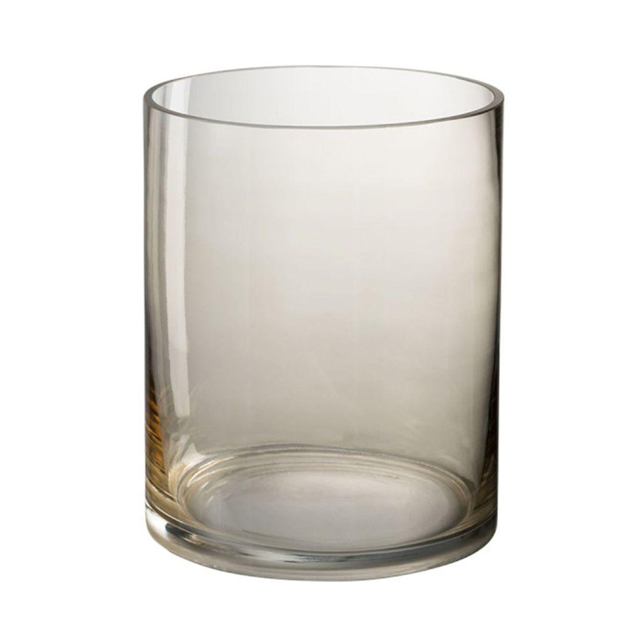 J-LINE Photophore Rond Design Verre  Wils  25cm Beige