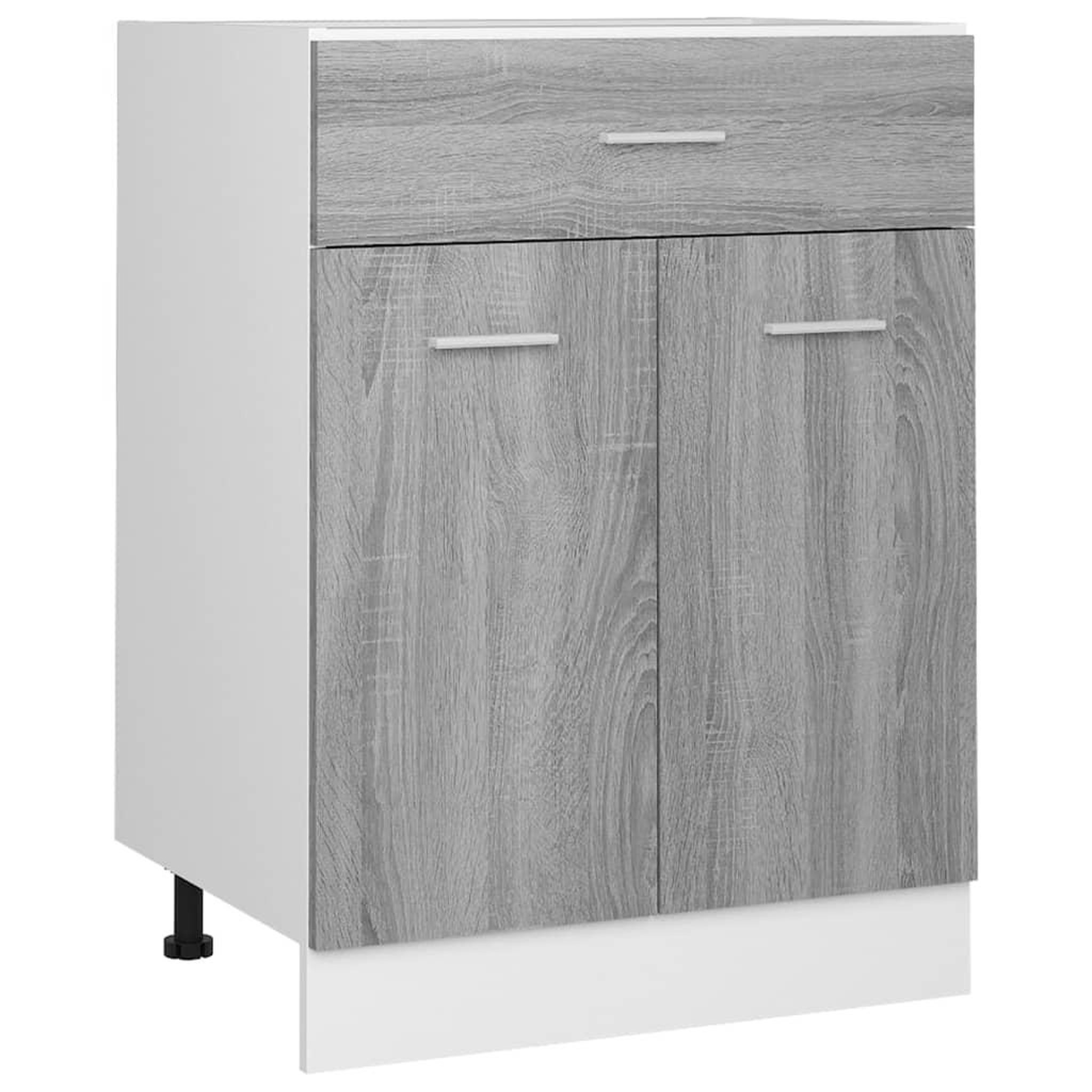 Voir la diapositive 2 : VIDAXL Armoire de plancher a tiroir Sonoma gris 60x46x81,5 cm