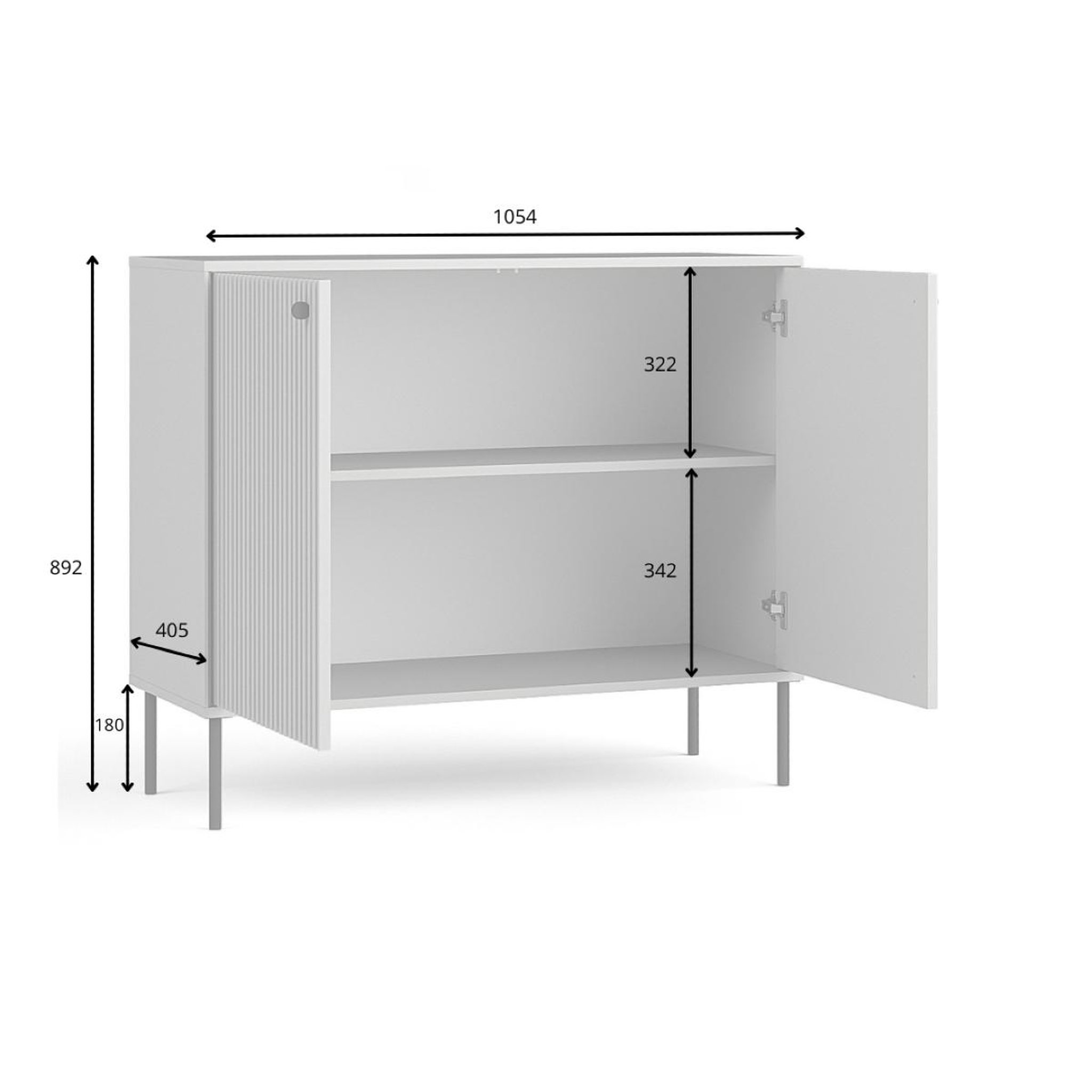 Voir la diapositive 5 : JLC KREATION Meuble de rangement moderne gris 2 portes simy