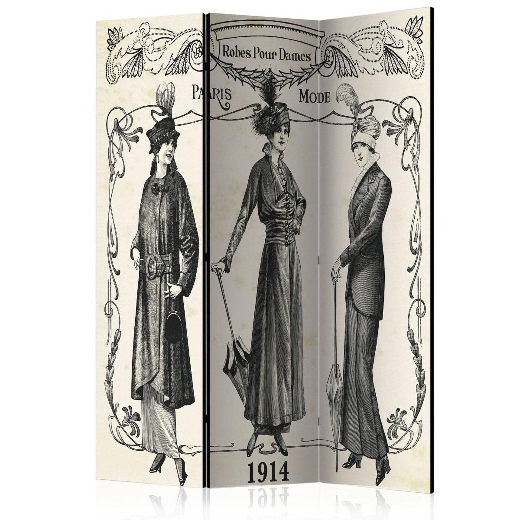 Paris Prix Paravent 3 volets  dress 1914  135x172cm