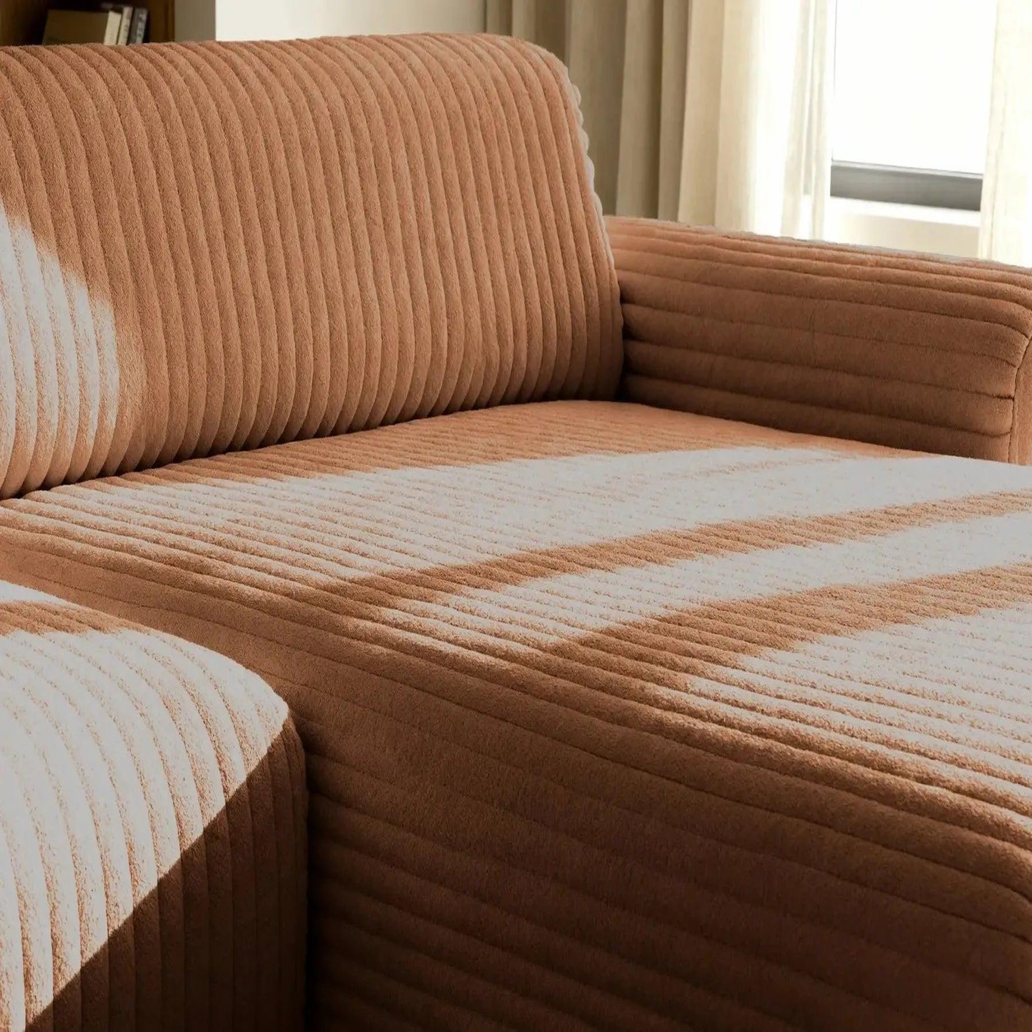 Voir la diapositive 5 : CASANOVA PARIS MILA - Canapé d'angle velours côtelé 3 places Droit