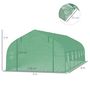 Voir la diapositive 3 : OUTSUNNY Serre tunnel grande taille 24 m² châssis tubulaire acier galvanisé renforcé 2,4 cm 12 fenêtres 1 porte vert