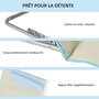 Voir la diapositive 6 : OUTSUNNY Lot de 2 tapis de plage rembourrés - dossier inclinable 5 positions - sac transport inclus - acier polyester beige
