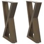 Voir la diapositive 2 : VIDAXL Pieds de table basse 2pcs acier naturel 38x(42-43,3)cm