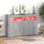 Voir la diapositive 3 : VIDAXL Buffet avec lumieres LED sonoma gris 115,5x30x75 cm