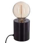 ATMOSPHERA Lampe à poser en fer Ampoule - H. 10,5 cm. Coloris disponibles : Marron, Noir
