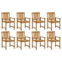 Voir la diapositive 3 : VIDAXL Chaises de jardin avec coussins lot de 8 Bois d'acacia solide