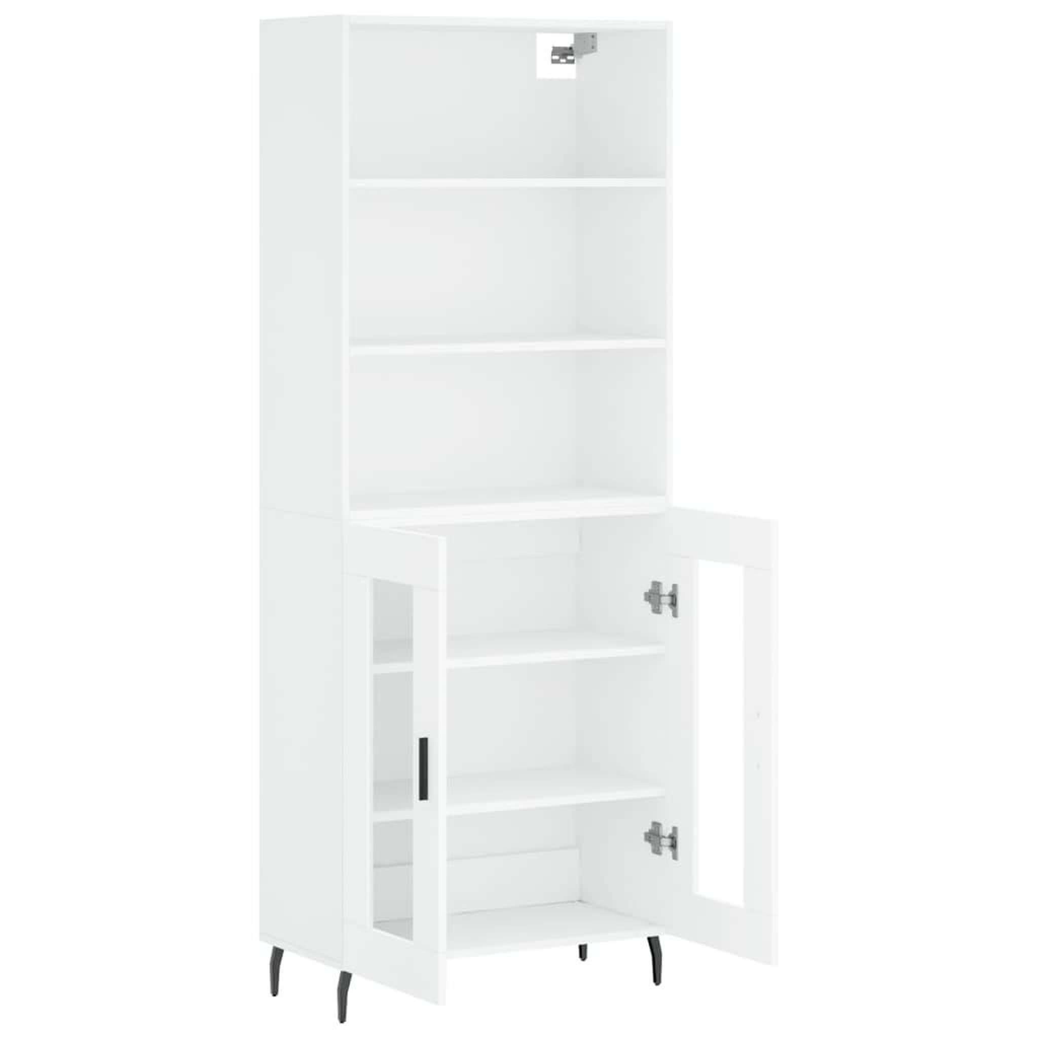 Voir la diapositive 4 : VIDAXL Buffet haut Blanc 69,5x34x180 cm Bois d'ingenierie