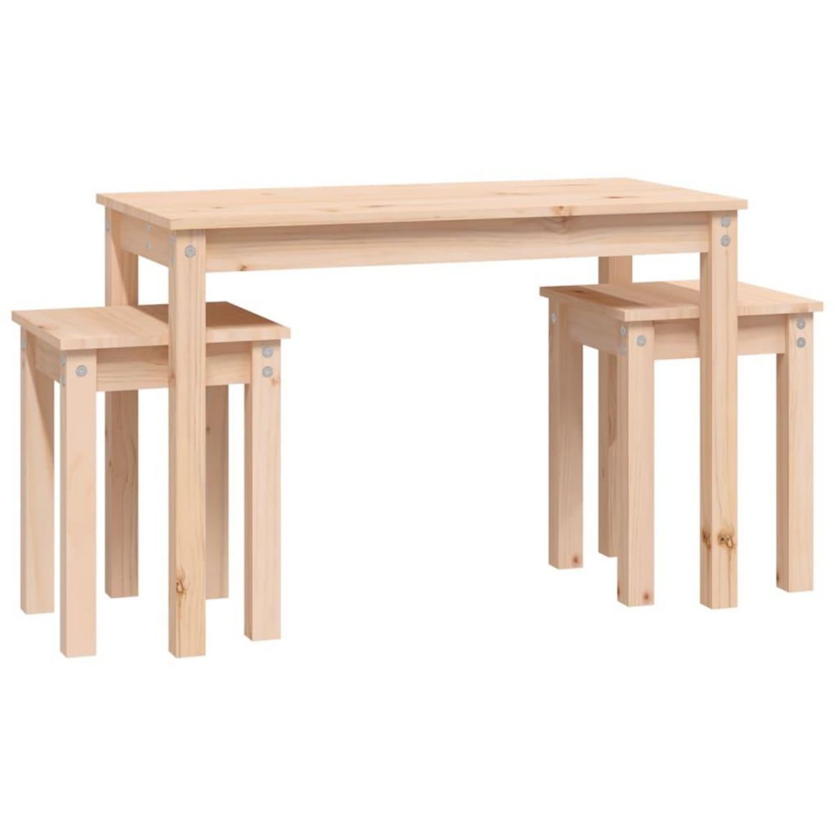 VIDAXL Tables gigognes 3 pcs Bois de pin massif