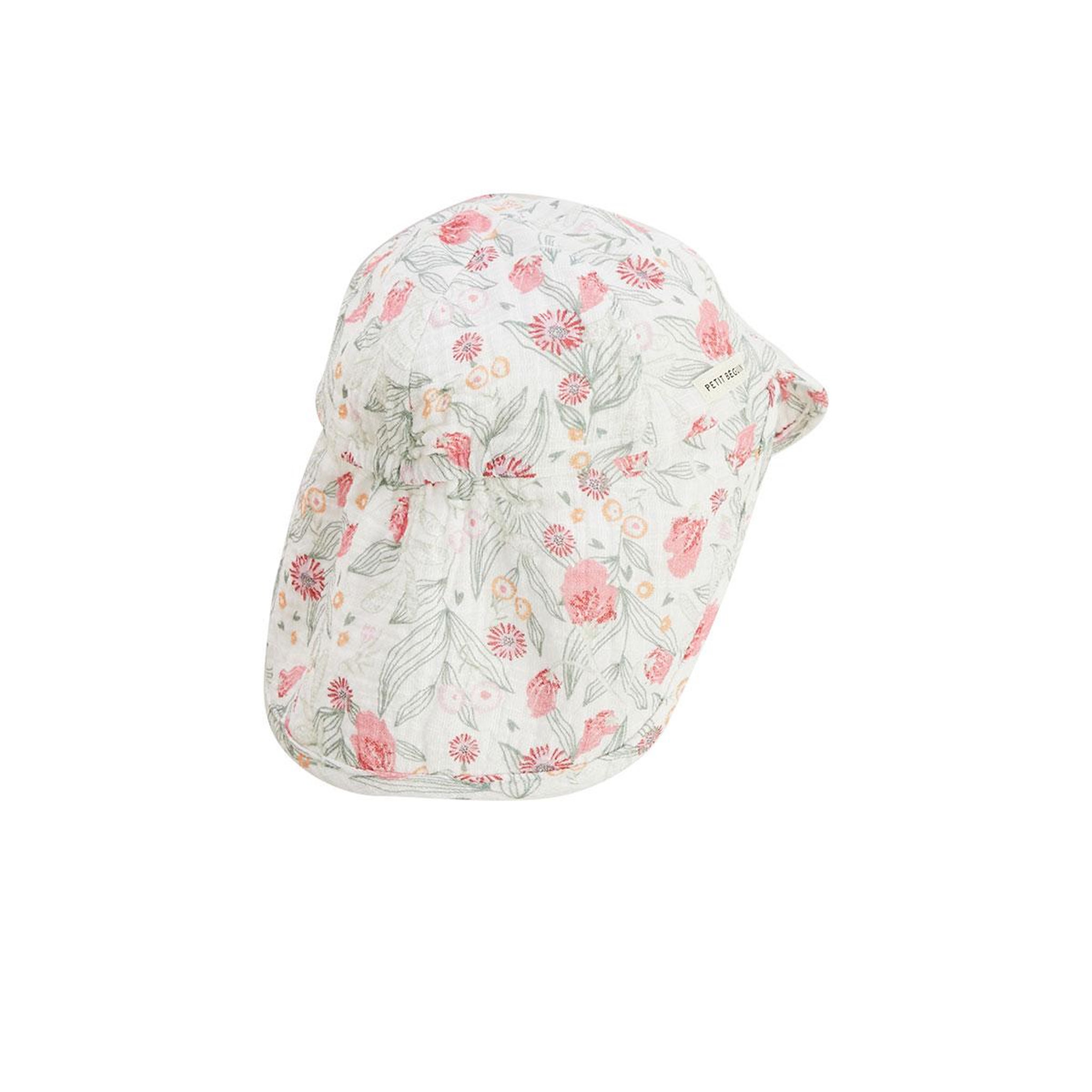 Voir la diapositive 2 : Petit Béguin Casquette cache-cou bébé en gaze de coton anaelle
