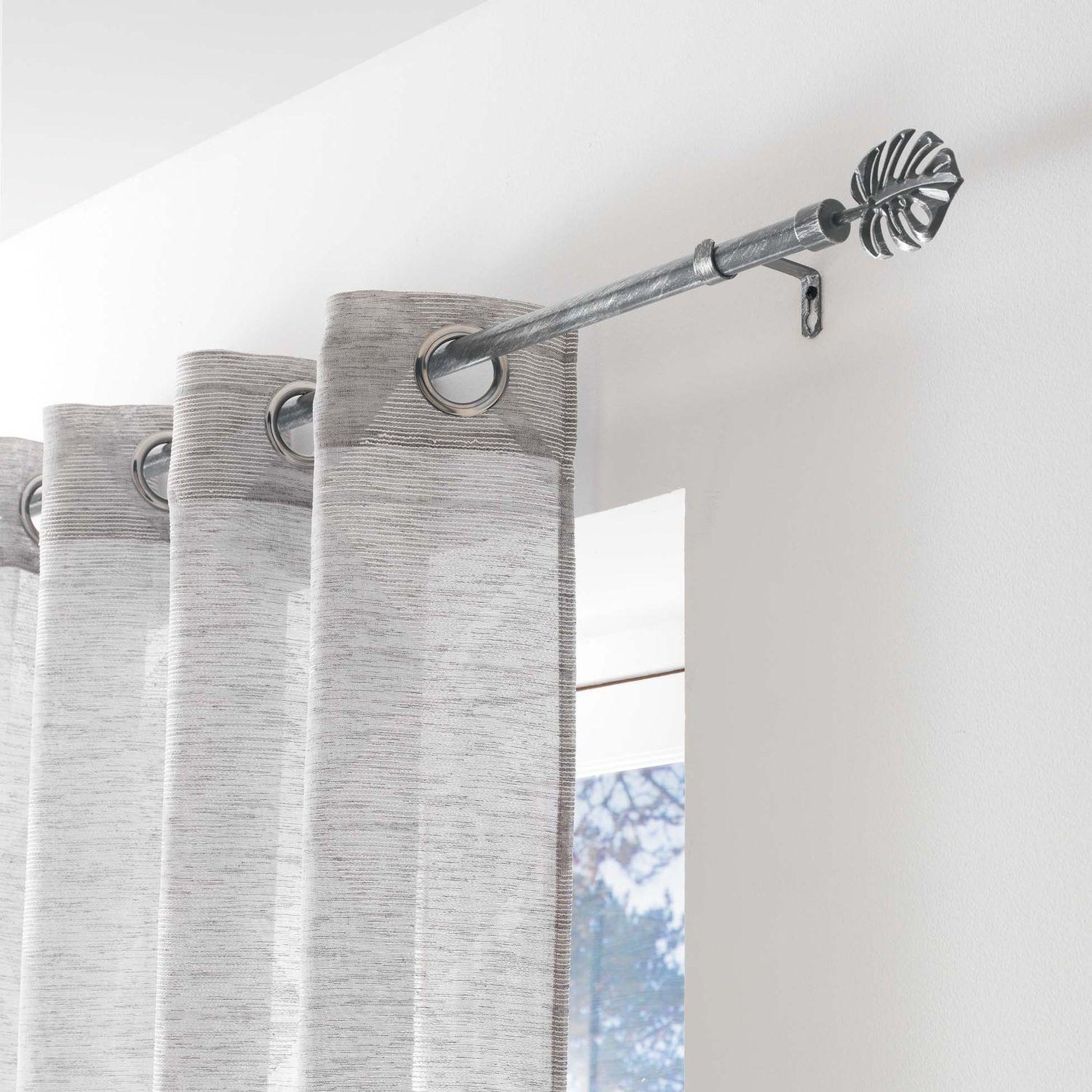 Voir la diapositive 2 : Douceur d'Intérieur Kit de tringle à rideaux extensible feuille - l120 /l210 cm - patine gris