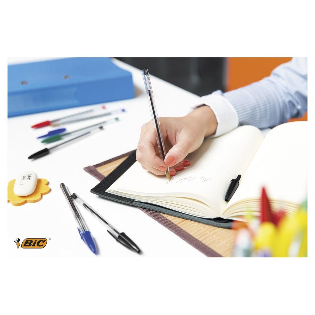 BIC Lot de 27 stylos bille pointe moyenne bleu/noir/rouge/vert Cristal Original