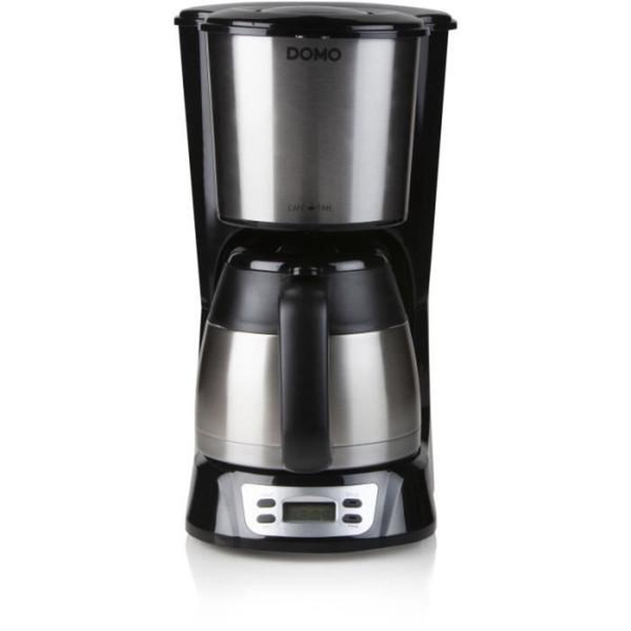 Voir la diapositive 3 : Domo Machine a Cafe - Cafetiere Electrique  filtre - DOMO - DO709K - 1000 W - 1 L - 8 tasses - Ecran LCD - Minuteur 24 h - Acier inoxydable