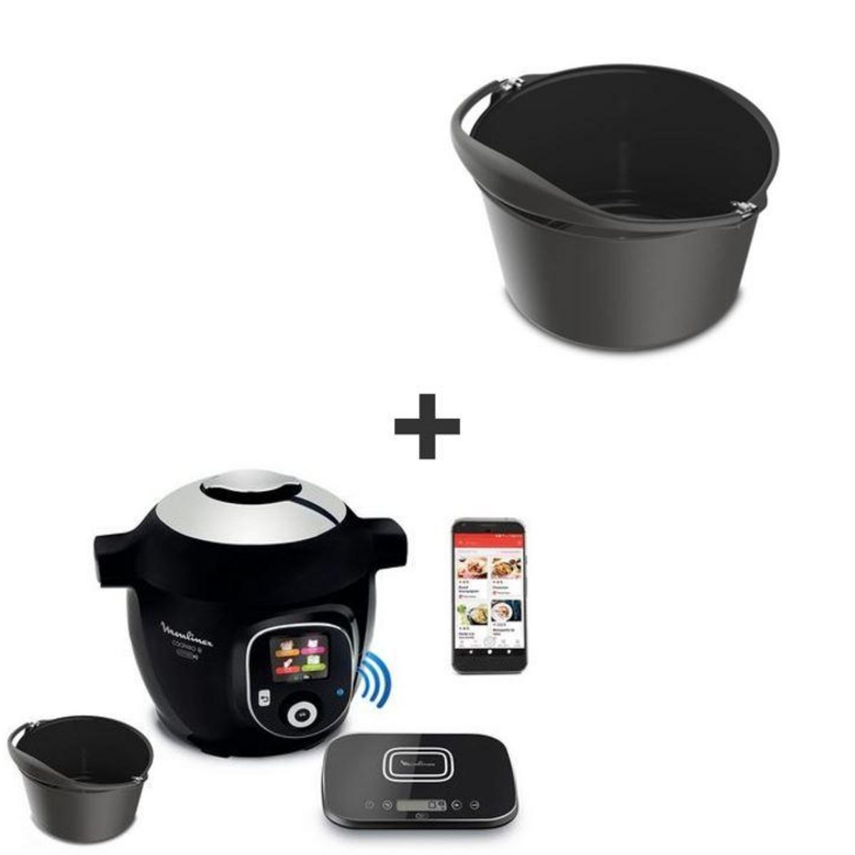 MOULINEX Multicuiseur intelligent COOKEO Mega Connect Noir + Moule Cookeo XA609001