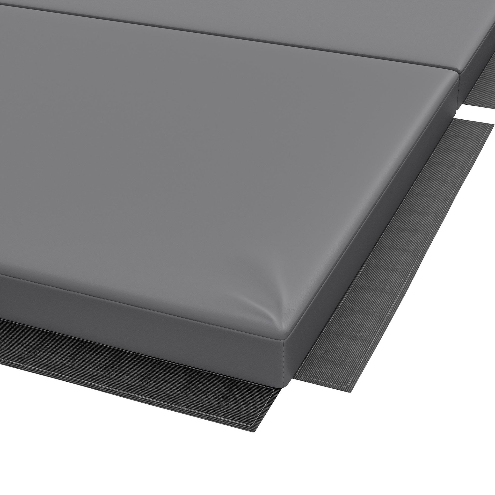 Voir la diapositive 4 : HOMCOM Tapis de gym yoga fitness pliable - poignée - revêtement synthétique - gris