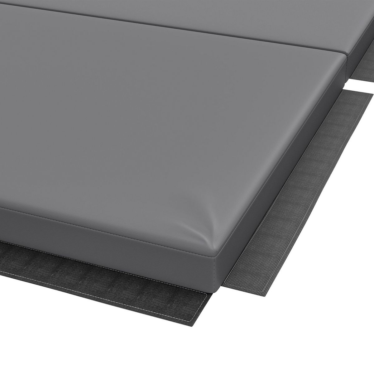 HOMCOM Tapis de gym yoga fitness pliable - poignée - revêtement synthétique - gris