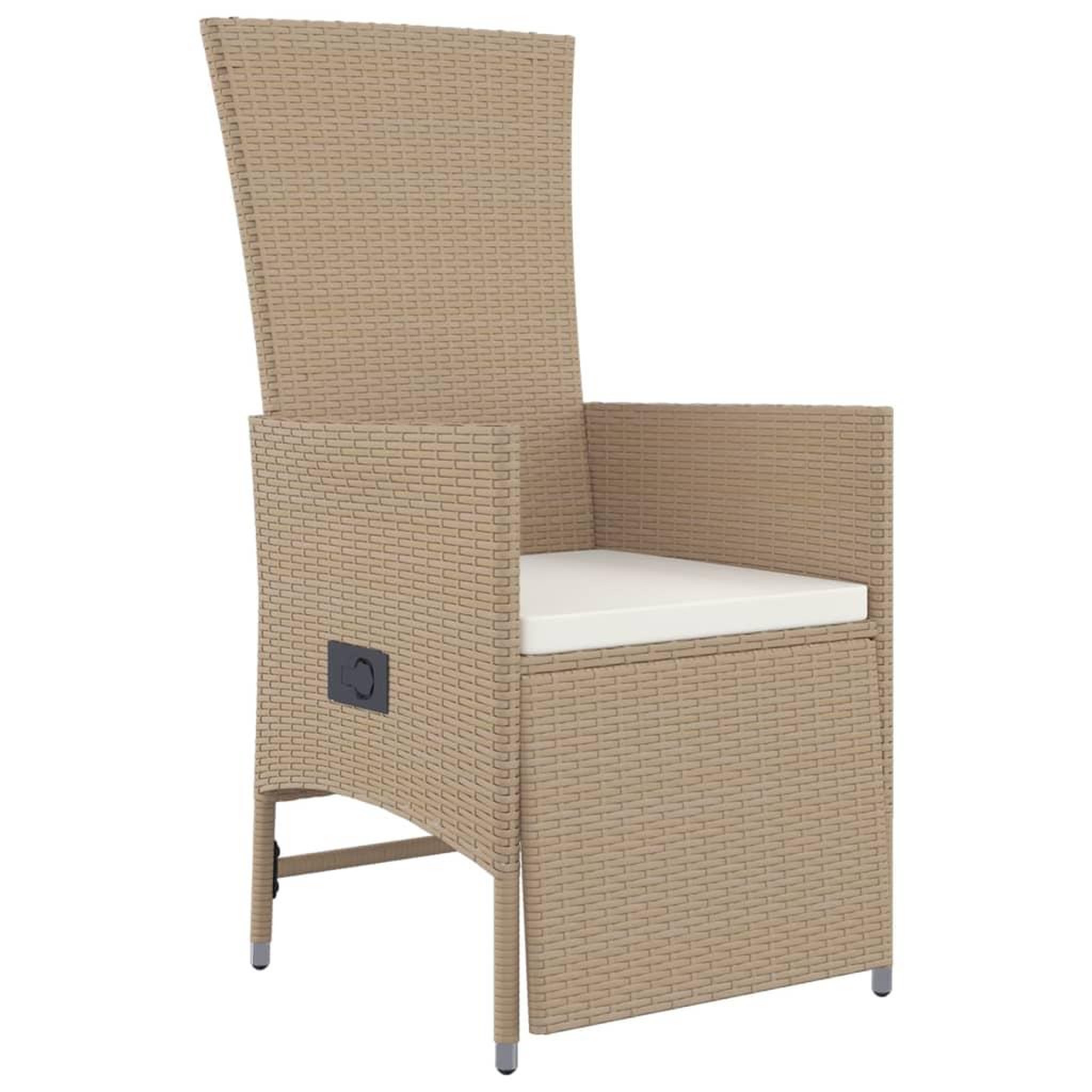 Voir la diapositive 5 : VIDAXL Ensemble a manger de jardin et coussins 3 pcs Beige poly rotin