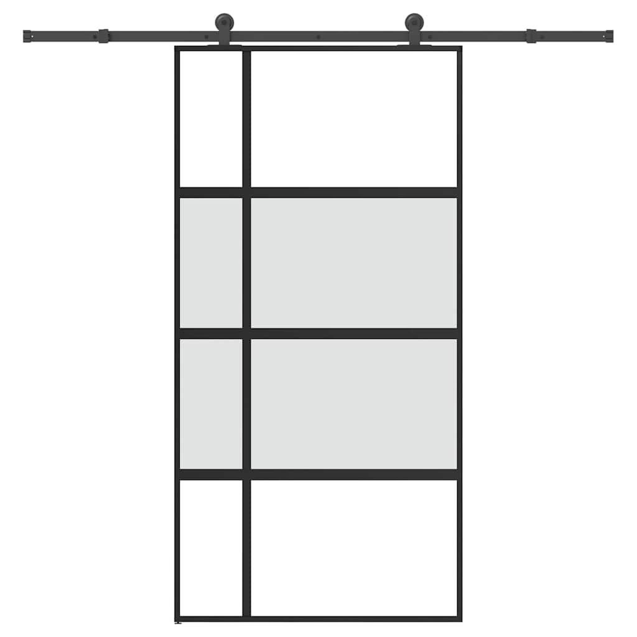 VIDAXL Porte coulissante kit de quincaillerie trempe verre aluminium