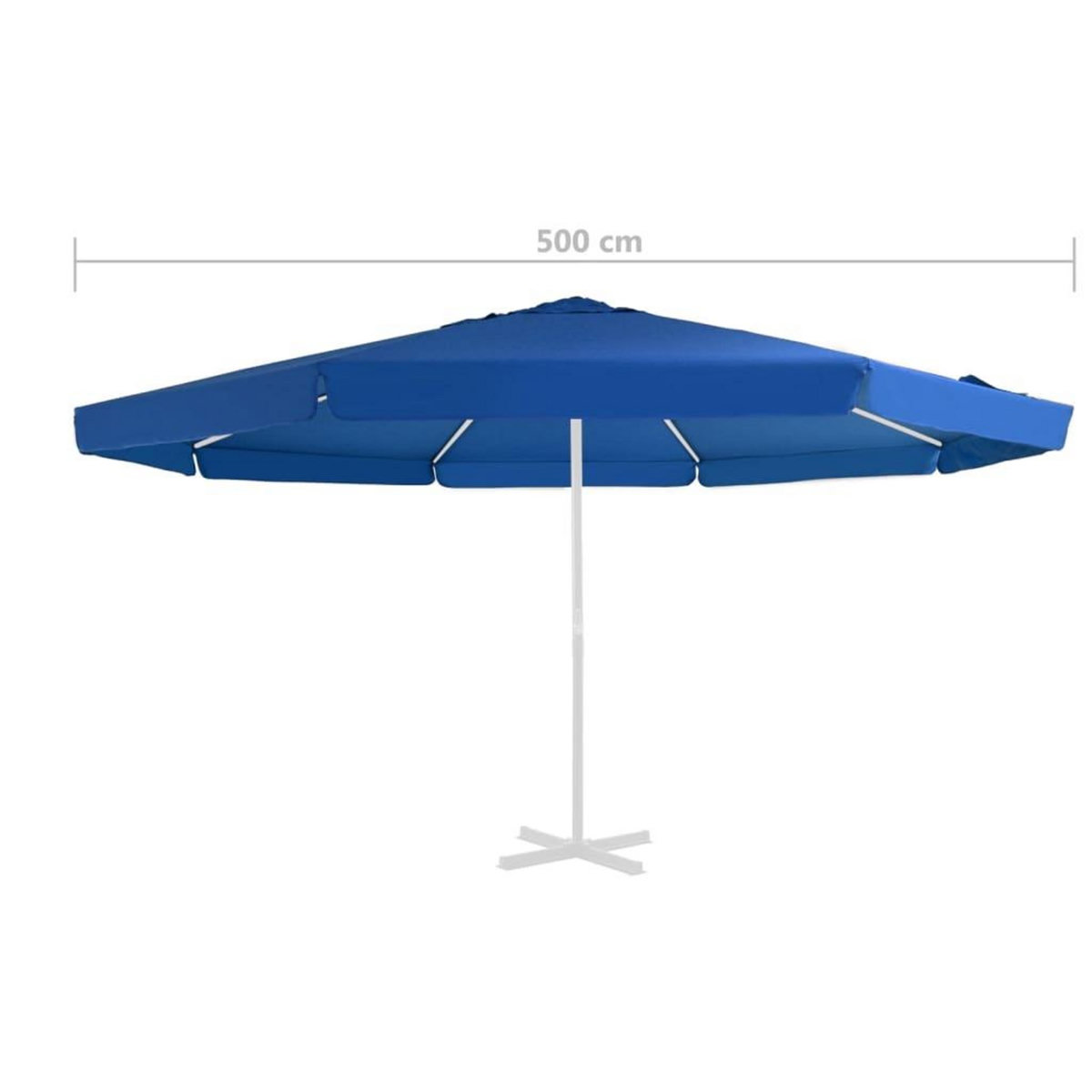 VIDAXL Tissu de remplacement pour parasol d'exterieur Bleu azure 500cm