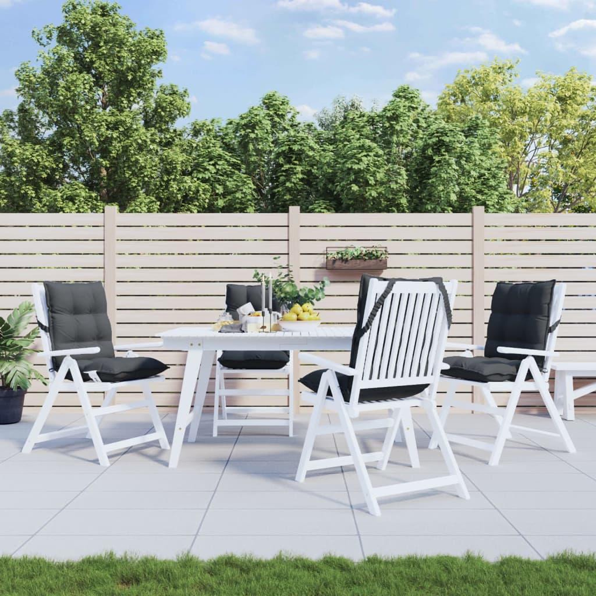 VIDAXL Coussins de chaise a dossier bas lot de 4 anthracite