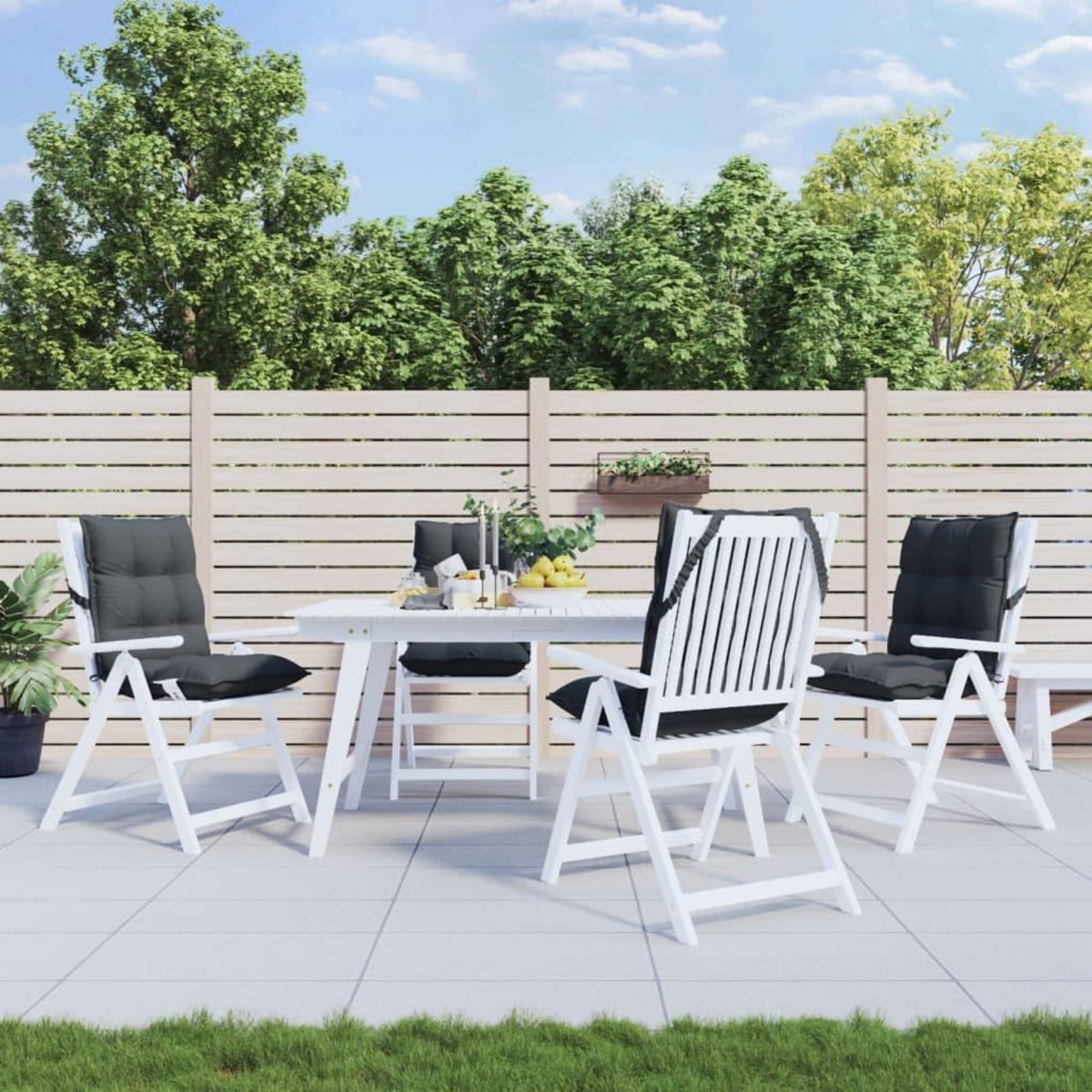 VIDAXL Coussins de chaise a dossier bas lot de 4 anthracite