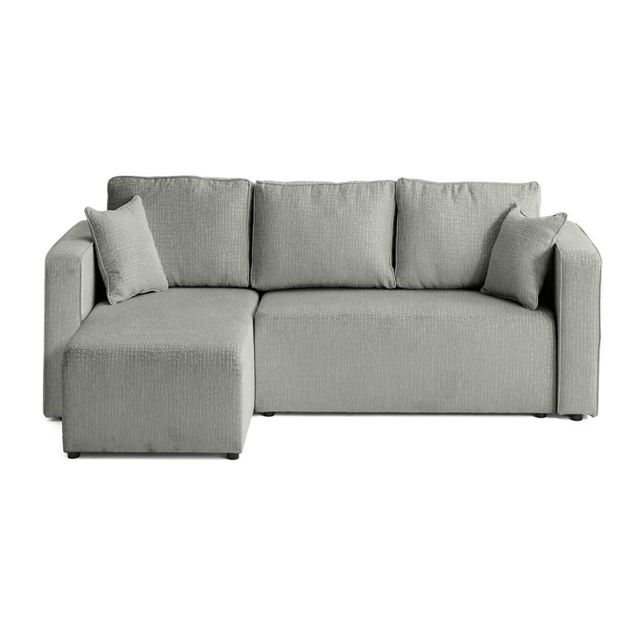 Voir la diapositive 1 : BEST MOBILIER Topaze - canapé d'angle réversible - 4 places - convertible avec coffre - en tissu velours relief