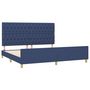 Voir la diapositive 4 : VIDAXL Cadre de lit sans matelas avec tete de lit bleu 200x200cm tissu