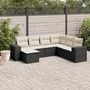 Voir la diapositive 1 : VIDAXL Salon de jardin 7 pcs avec coussins noir resine tressee