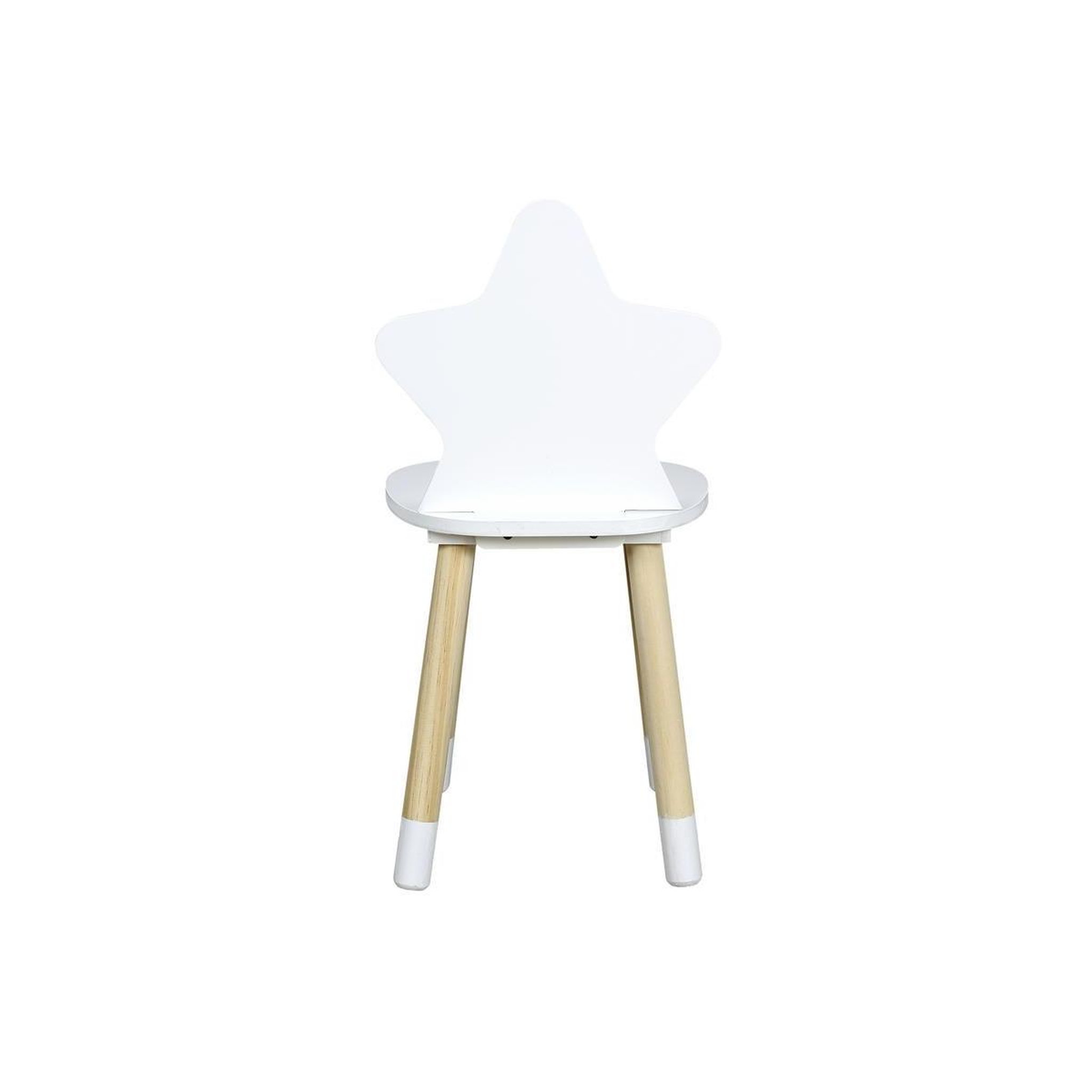 Voir la diapositive 2 : HOME DECO KIDS Chaise enfant en bois  étoile  54cm blanc
