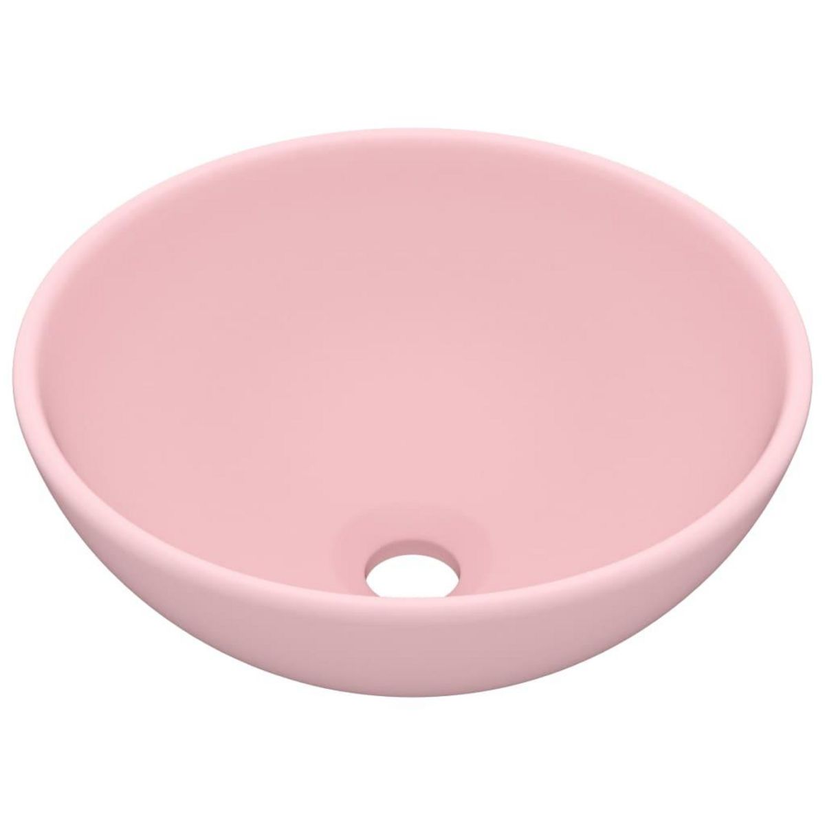 VIDAXL Lavabo rond de salle de bain Rose mat 32,5x14 cm Ceramique