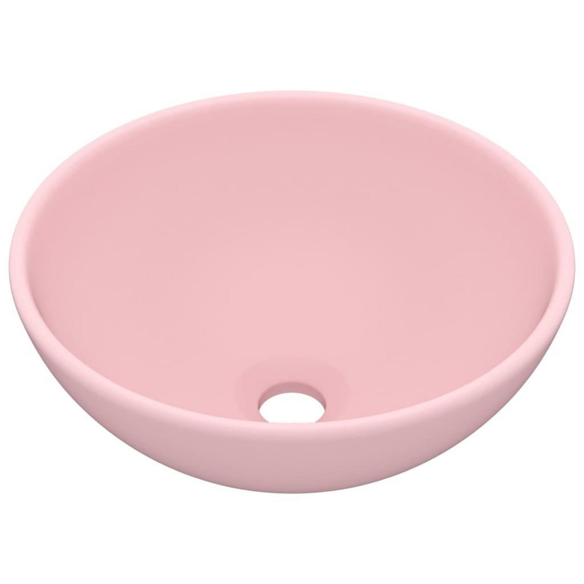 VIDAXL Lavabo rond de salle de bain Rose mat 32,5x14 cm Ceramique