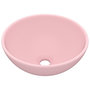 Voir la diapositive 2 : VIDAXL Lavabo rond de salle de bain Rose mat 32,5x14 cm Ceramique