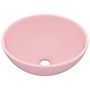 Voir la diapositive 2 : VIDAXL Lavabo rond de salle de bain Rose mat 32,5x14 cm Ceramique