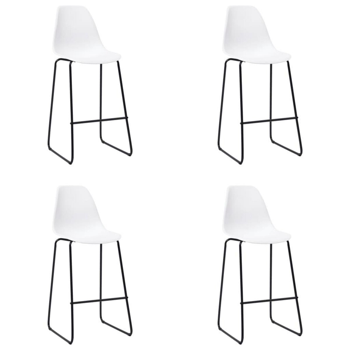 VIDAXL Chaises de bar lot de 4 blanc plastique