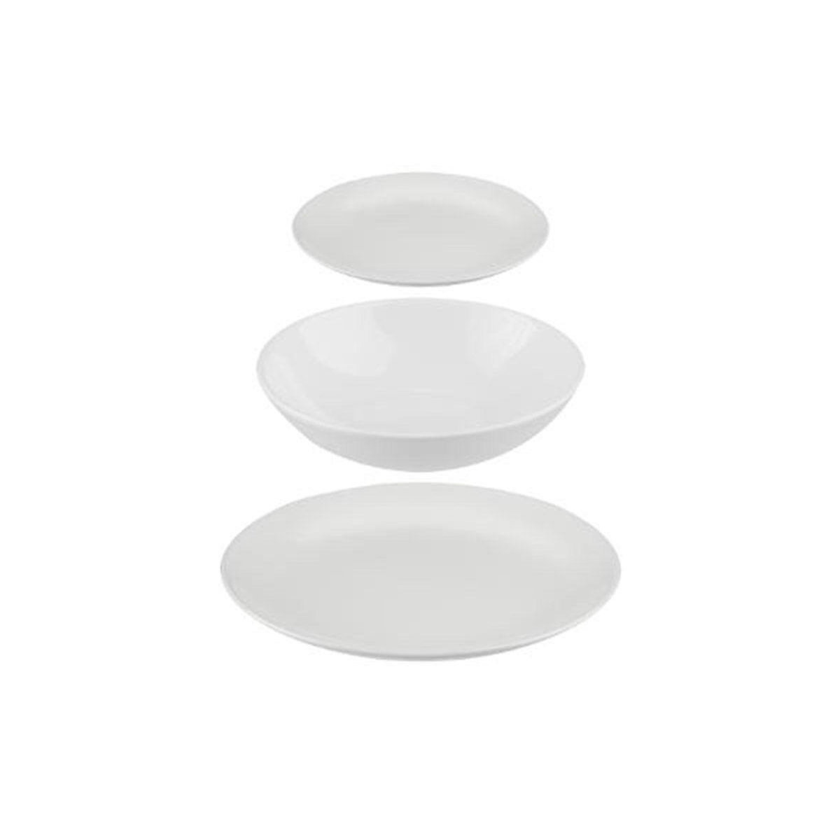 SECRET DE GOURMET Service de Table 18 Pièces  Colorama  26cm Blanc