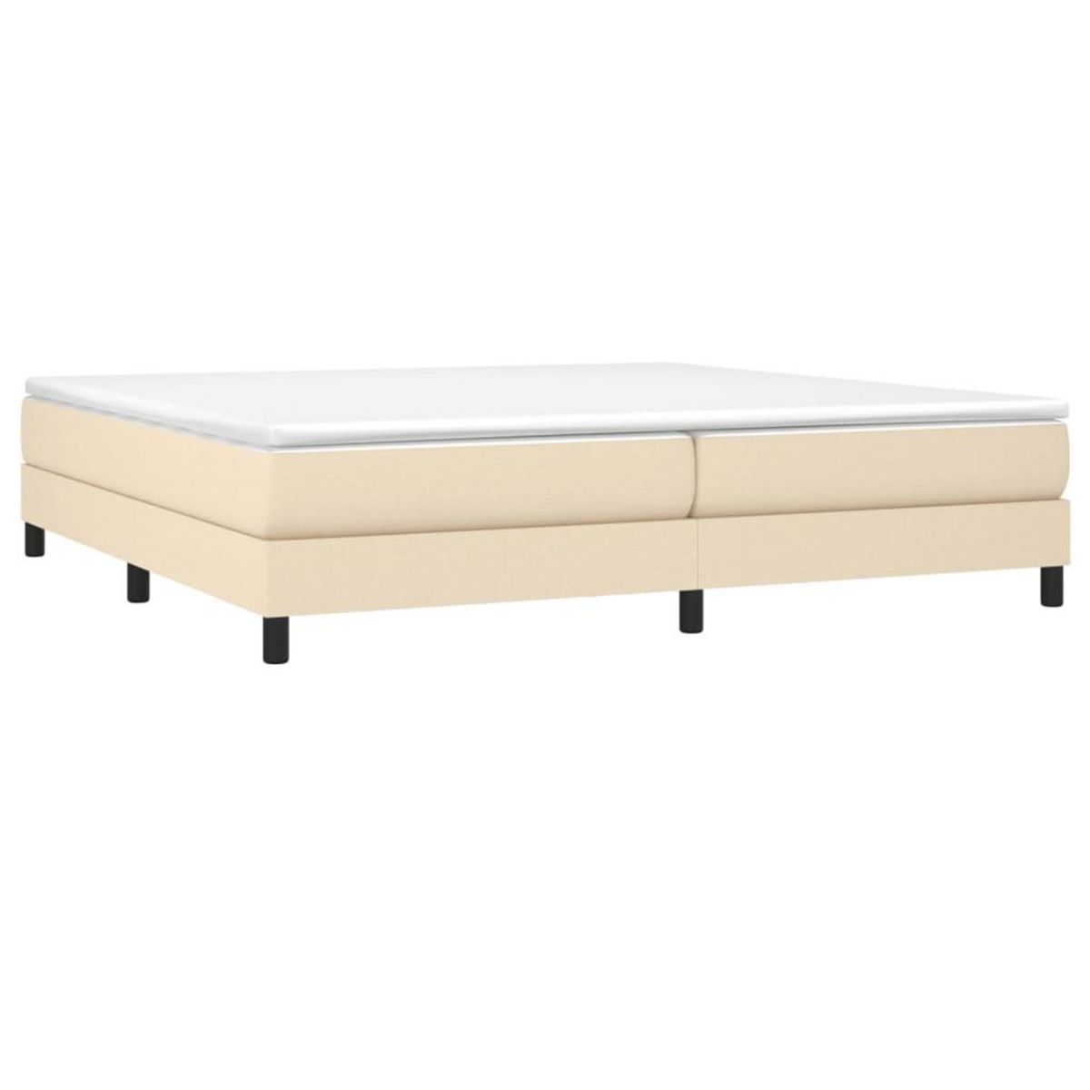 VIDAXL Sommier a lattes de lit avec matelas Creme 200x200 cm Tissu