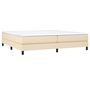 Voir la diapositive 3 : VIDAXL Sommier a lattes de lit avec matelas Creme 200x200 cm Tissu