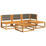 Voir la diapositive 3 : VIDAXL Salon de jardin avec coussins 5 pcs Bois d'acacia solide