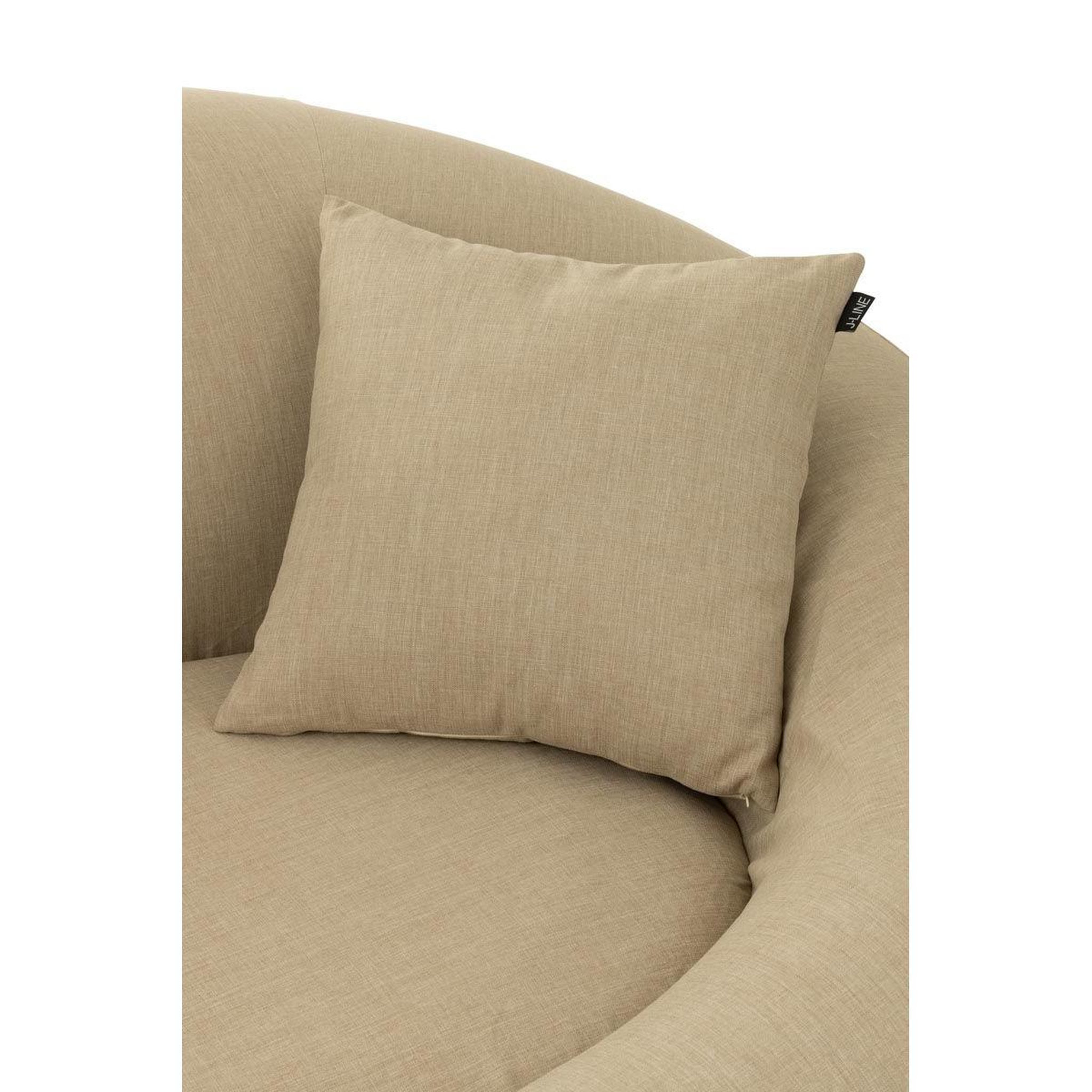 Voir la diapositive 3 : J-LINE Coussin Déco  Poly  50x50cm Beige
