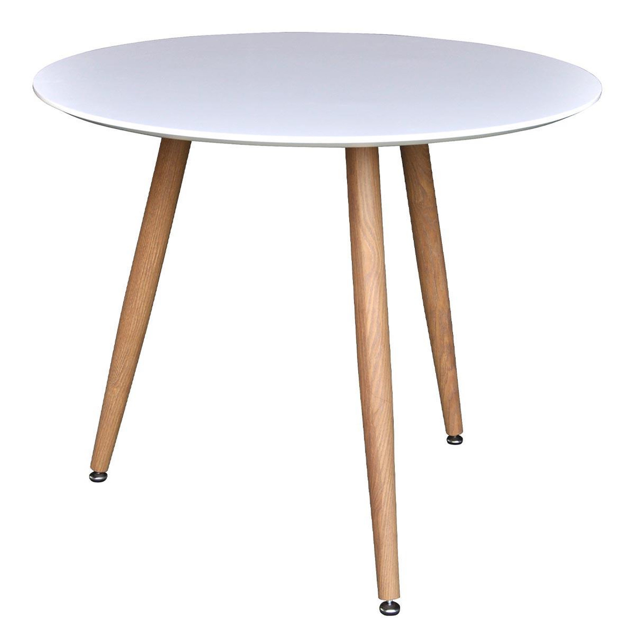Paris Prix Table à manger ronde  polar  90cm blanc & naturel