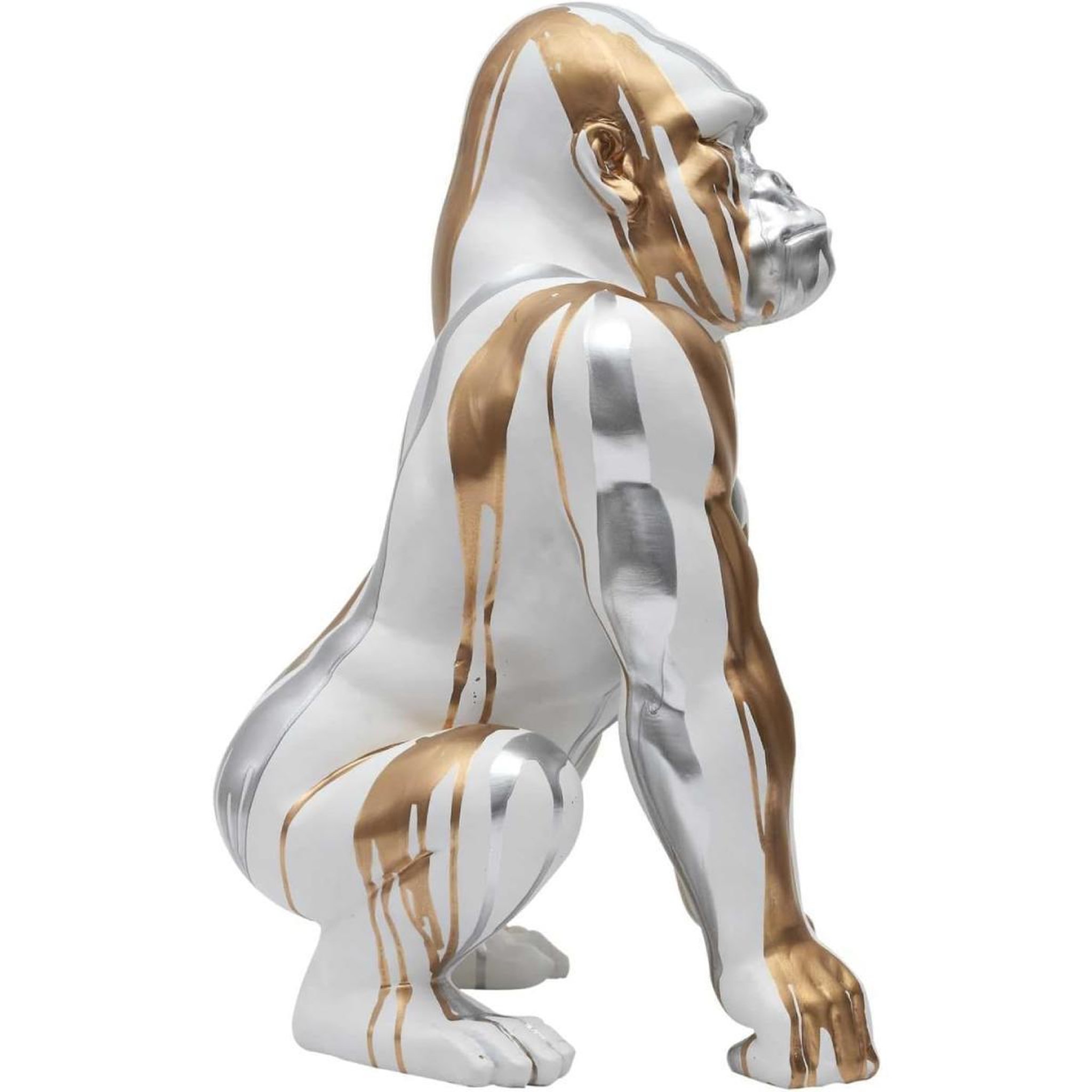 Voir la diapositive 3 : The Home Deco Factory Statuette déco gorille  coulure  45cm blanc