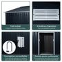 Voir la diapositive 5 : OUTSUNNY Abri de jardin - remise pour outils - cabanon double porte coulissante - fondation incluse - dim. 277L x 191l x 192H cm - tôle d'acier ondulée anthracite