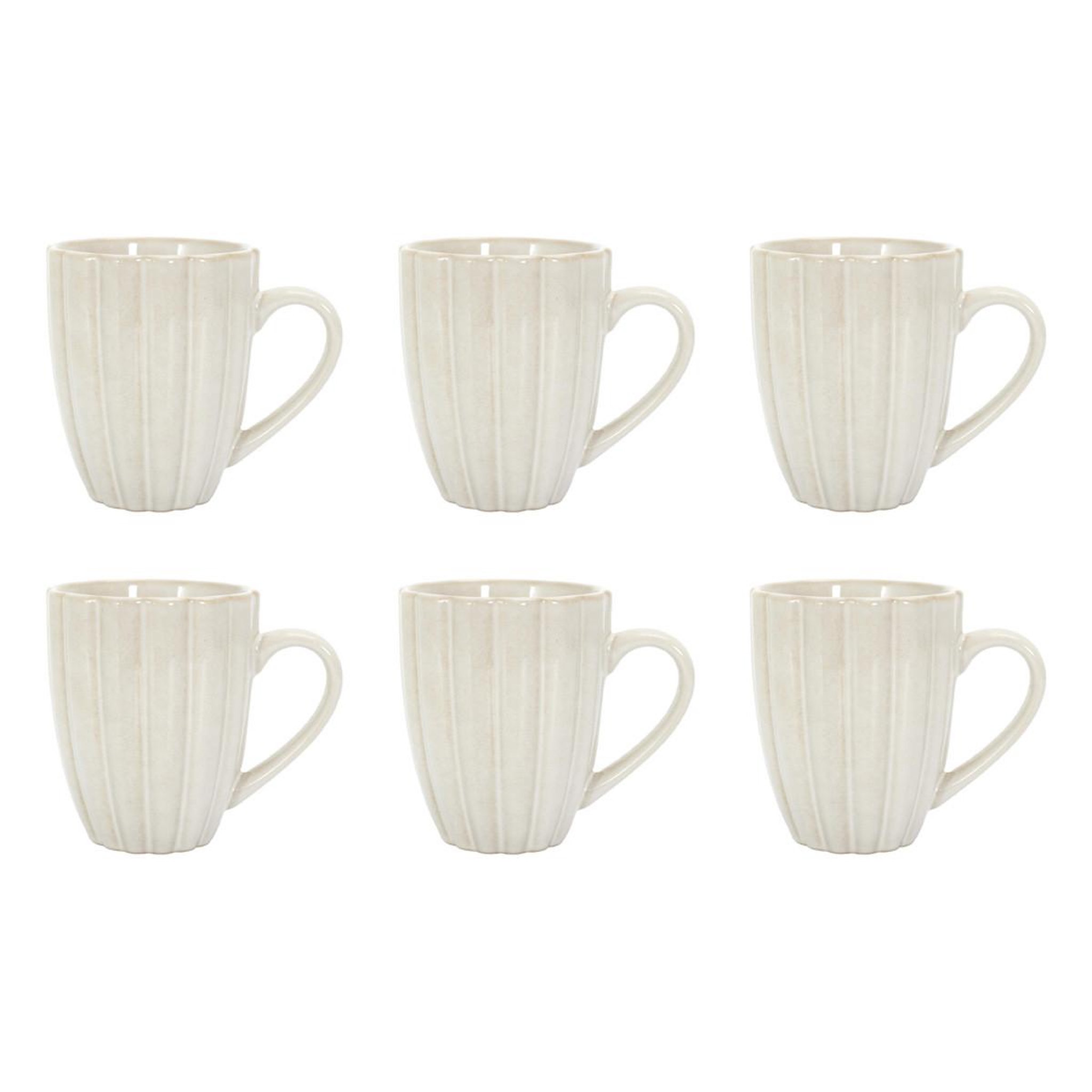 The Home Deco Factory Lot de 6 mugs en céramique  vlora  30cl beige