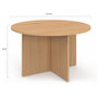 Voir la diapositive 4 : ID MARKET Table basse ronde MARTHE 70 cm bois façon hêtre