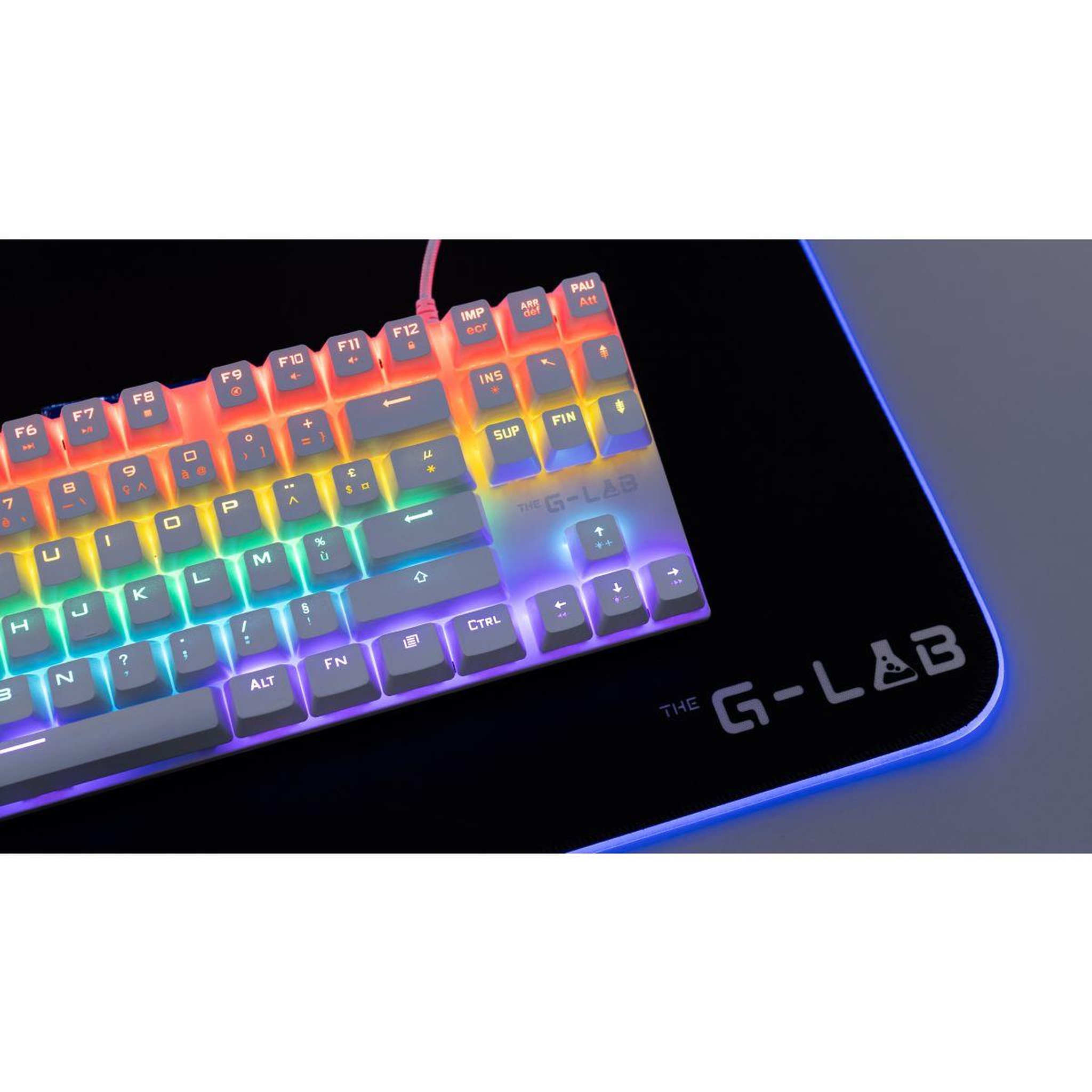 Voir la diapositive 5 : THE G-LAB Clavier gamer KEYZ MERCURY FR BLANC