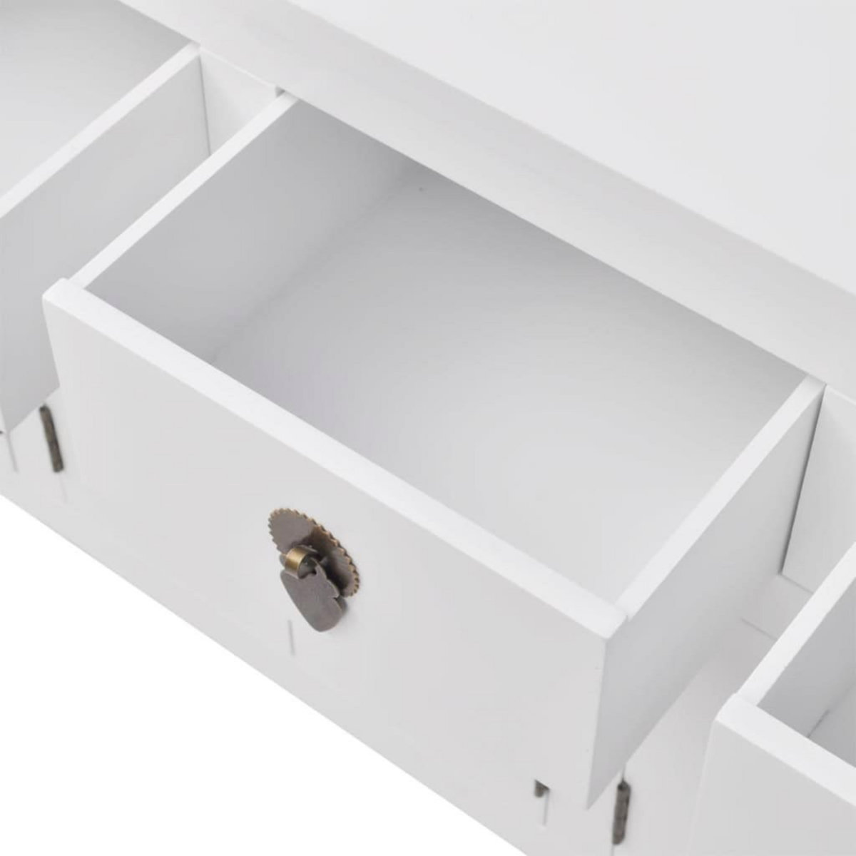 VIDAXL Buffet en style chinois en bois massif Blanc